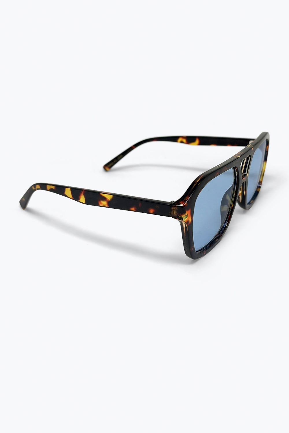 Óculos de Sol Aviador Marrom Tartaruga com Lentes Azuis