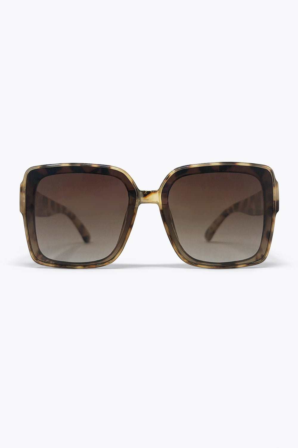 Óculos de Sol com Armação Quadrada Oversize de Acetato Tartaruga Multicolorido