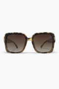 Óculos de Sol com Armação Quadrada Oversize de Acetato Tartaruga Multicolorido