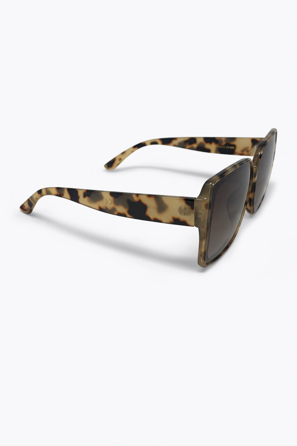 Óculos de Sol com Armação Quadrada Oversize de Acetato Tartaruga Multicolorido