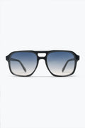 Óculos de Sol Aviador Clássico com Armação Quadrada e Lente em Degradê Preto
