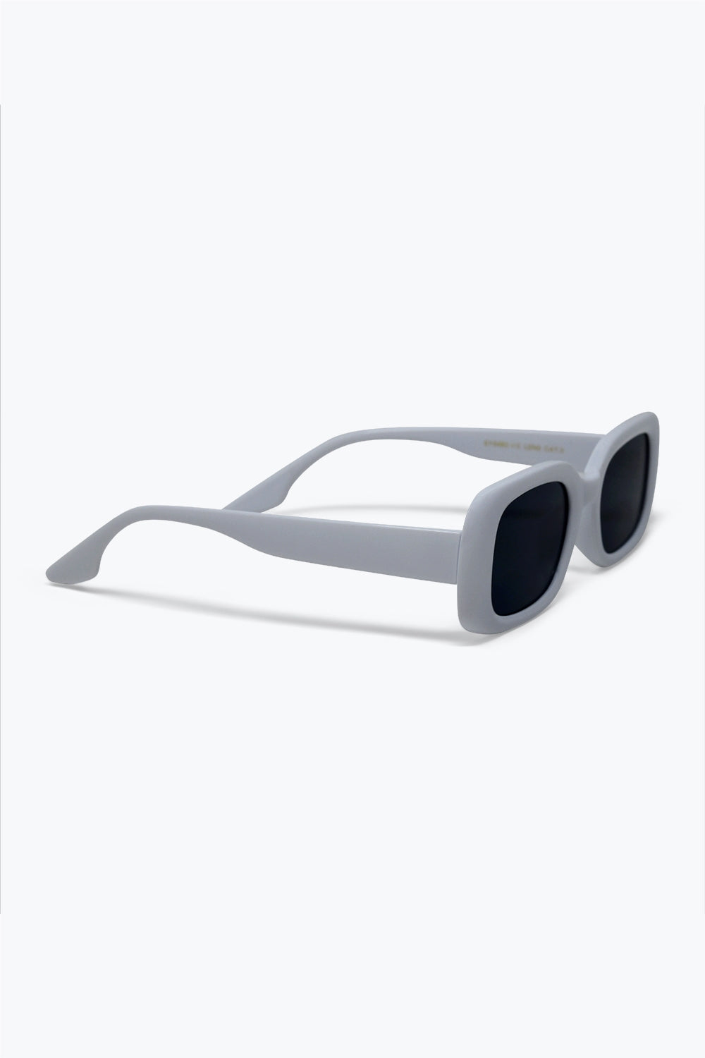 Óculos de Sol Modernos com Armação Branca e Lentes Retangulares Chunky