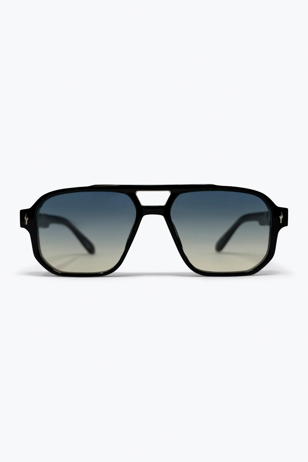 Óculos de Sol com Lentes em Degradê Preto e Armação Quadrada Oversized