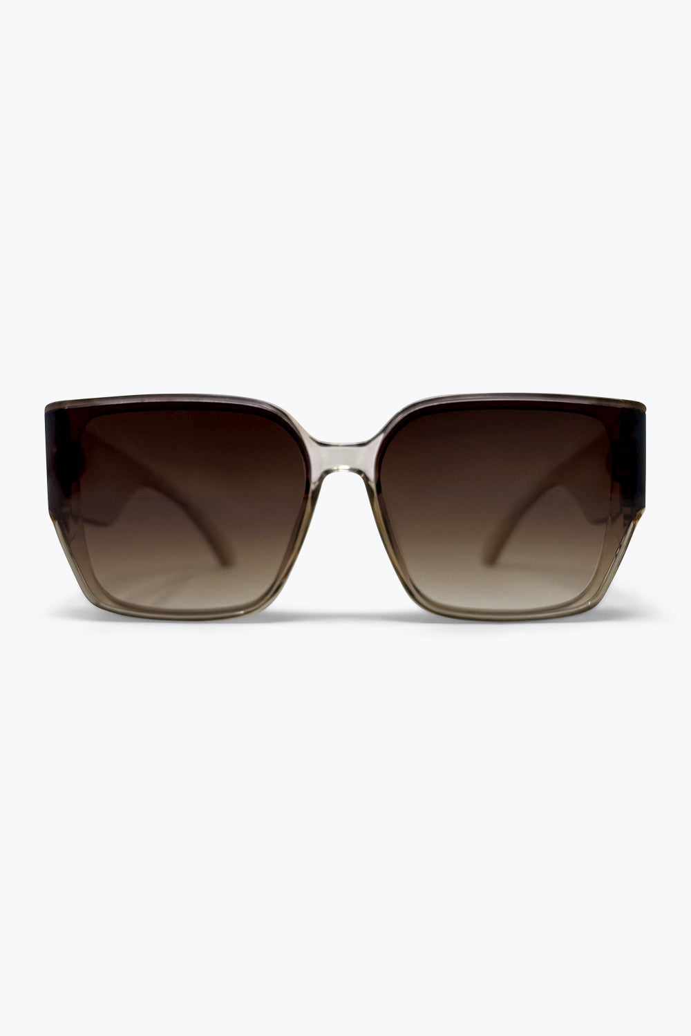 Armação Quadrada Oversized em Acetato com Degradê Marrom Óculos de Sol