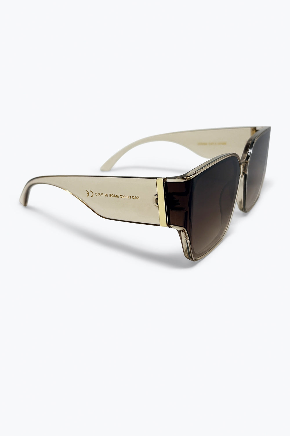 Armação Quadrada Oversized em Acetato com Degradê Marrom Óculos de Sol
