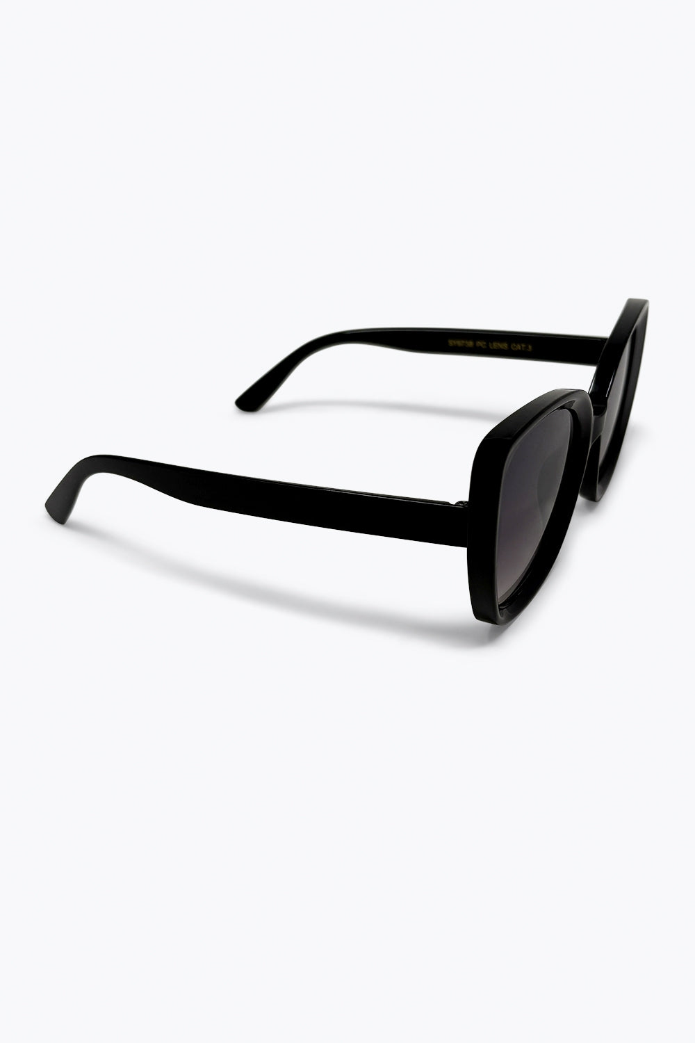 Óculos de Sol de Moda com Lentes Gradientes em Forma de Olho de Gato Oversized Pretos