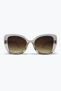 Óculos de Sol Quadrados com Lentes em Gradiente de Acetato Transparente Bege Oversize