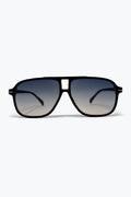 Óculos de Sol Aviador Oversize com Lentes Gradientes Pretas e Ponte Dupla