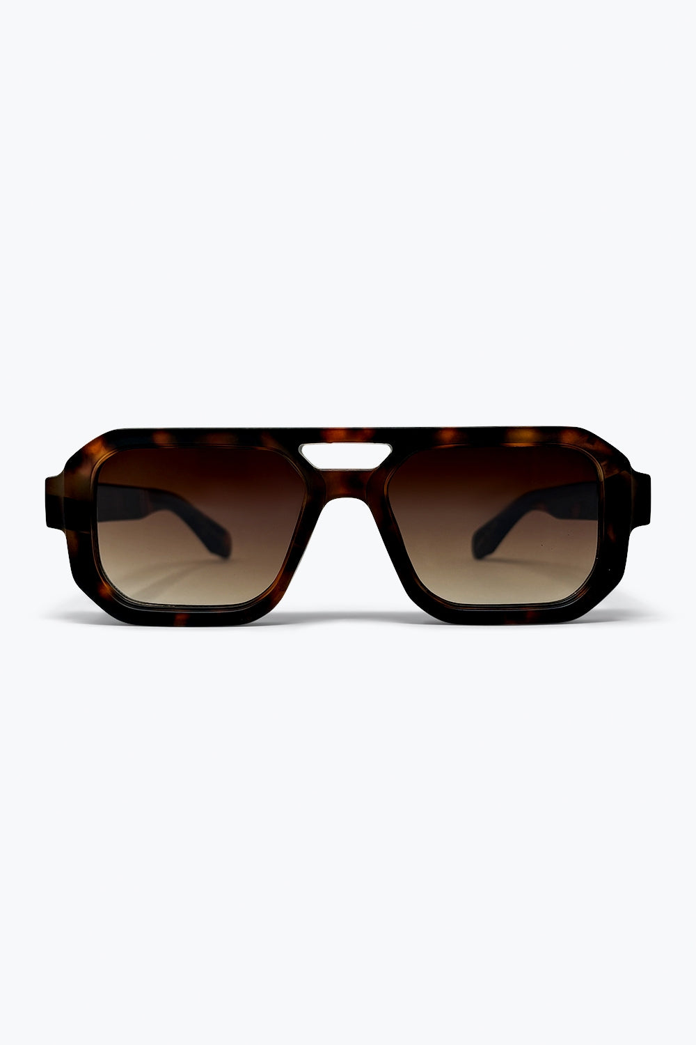 Óculos de Sol Oversize com Armação Angular em Acetato Tartaruga Marrom