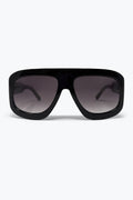 Óculos de Sol com Lentes em Degradê e Armação Quadrada Oversized Preta