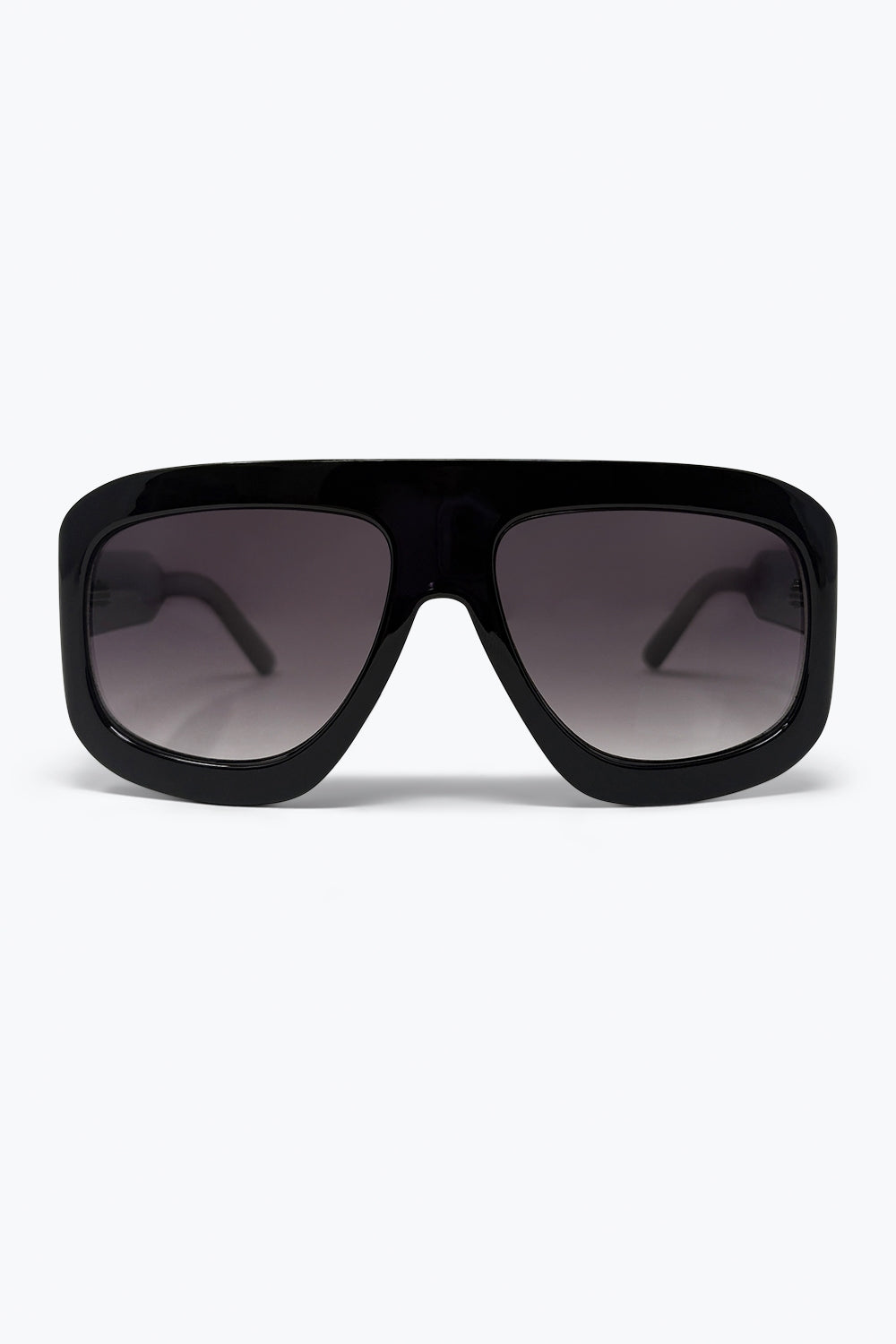 Óculos de Sol com Lentes em Degradê e Armação Quadrada Oversized Preta