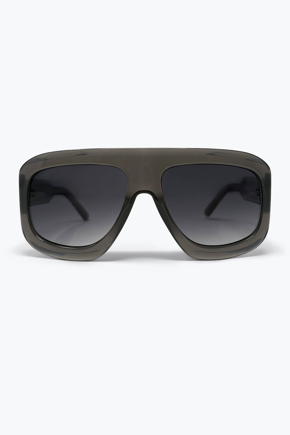 Óculos de Sol com Lentes em Degradê e Armação Quadrada Oversize Preta