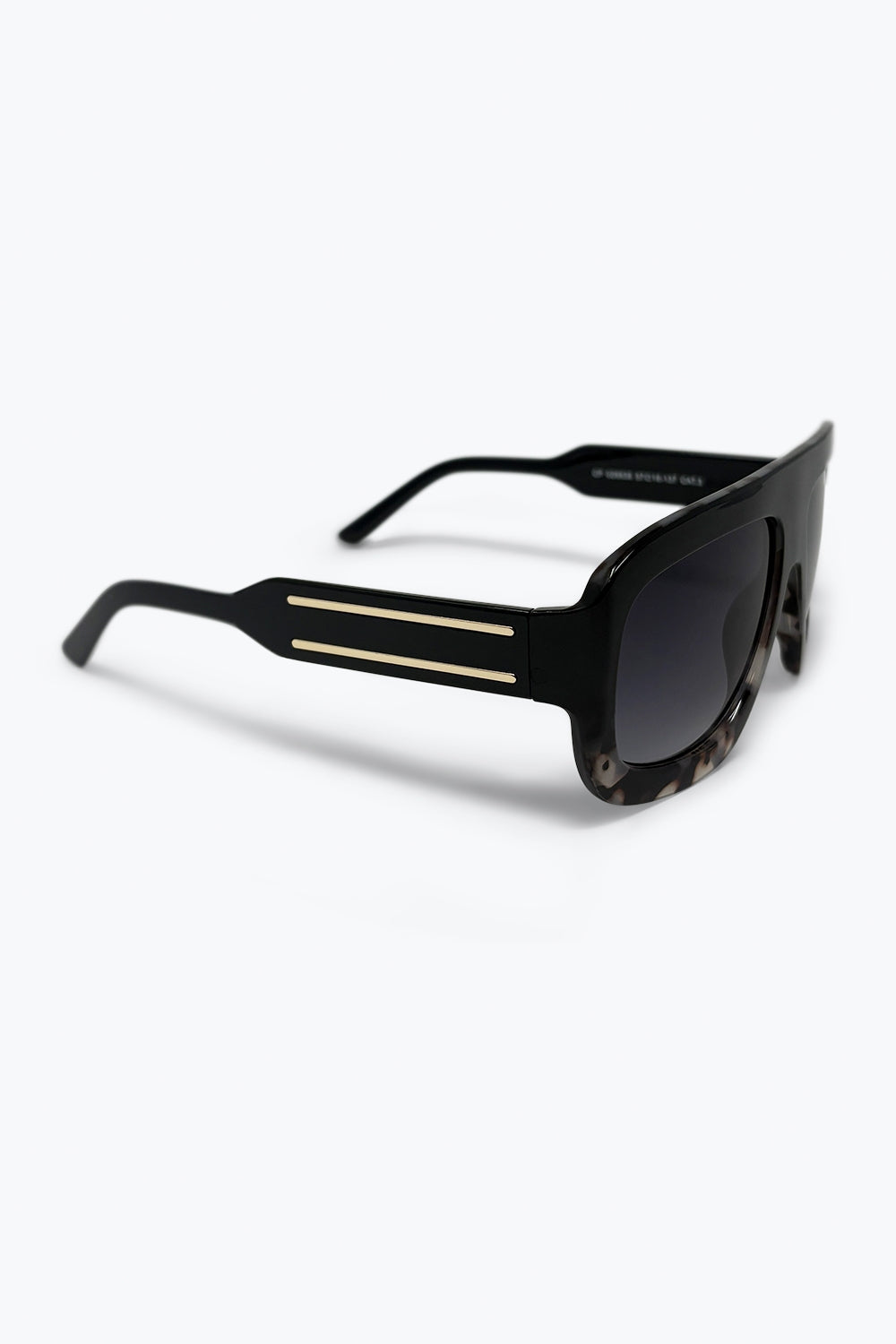 Armação Preto Tartaruga Óculos de Sol Oversized Shield Com Lentes Degradê