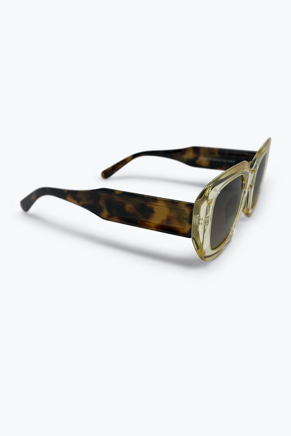 Óculos de Sol Oversized com Armação Larga de Acetato e Gradiente Quadrado Caqui