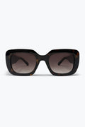 Óculos de Sol Oversized com Armação Quadrada de Acetato Preto com Estampa de Tartaruga