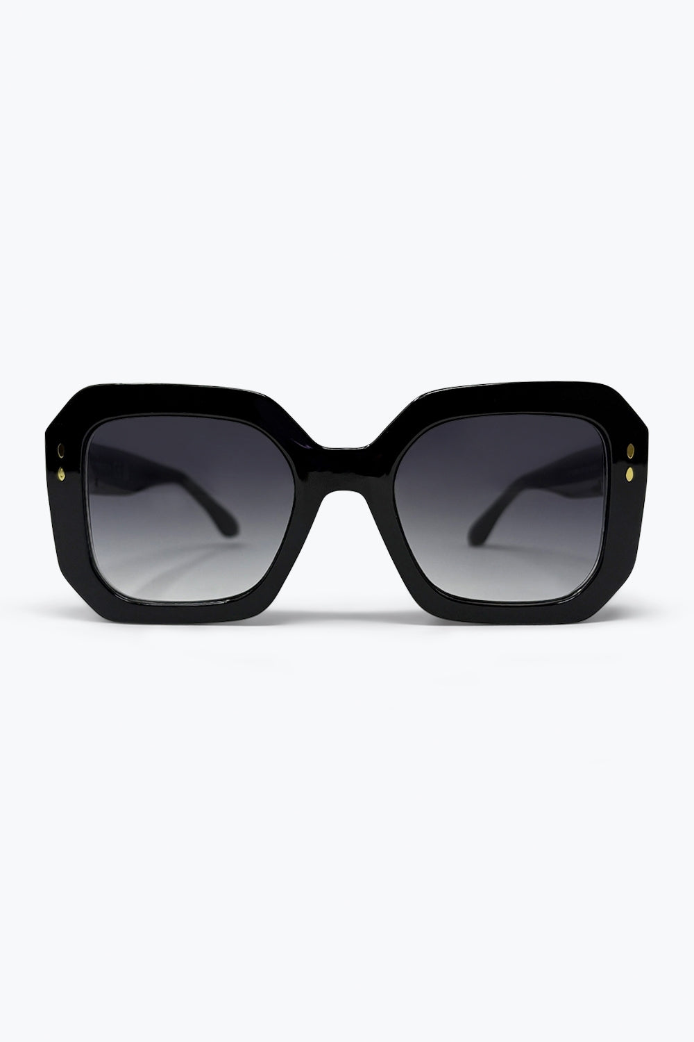 Óculos de Sol Oversize Quadrado com Lentes Degradê Pretas