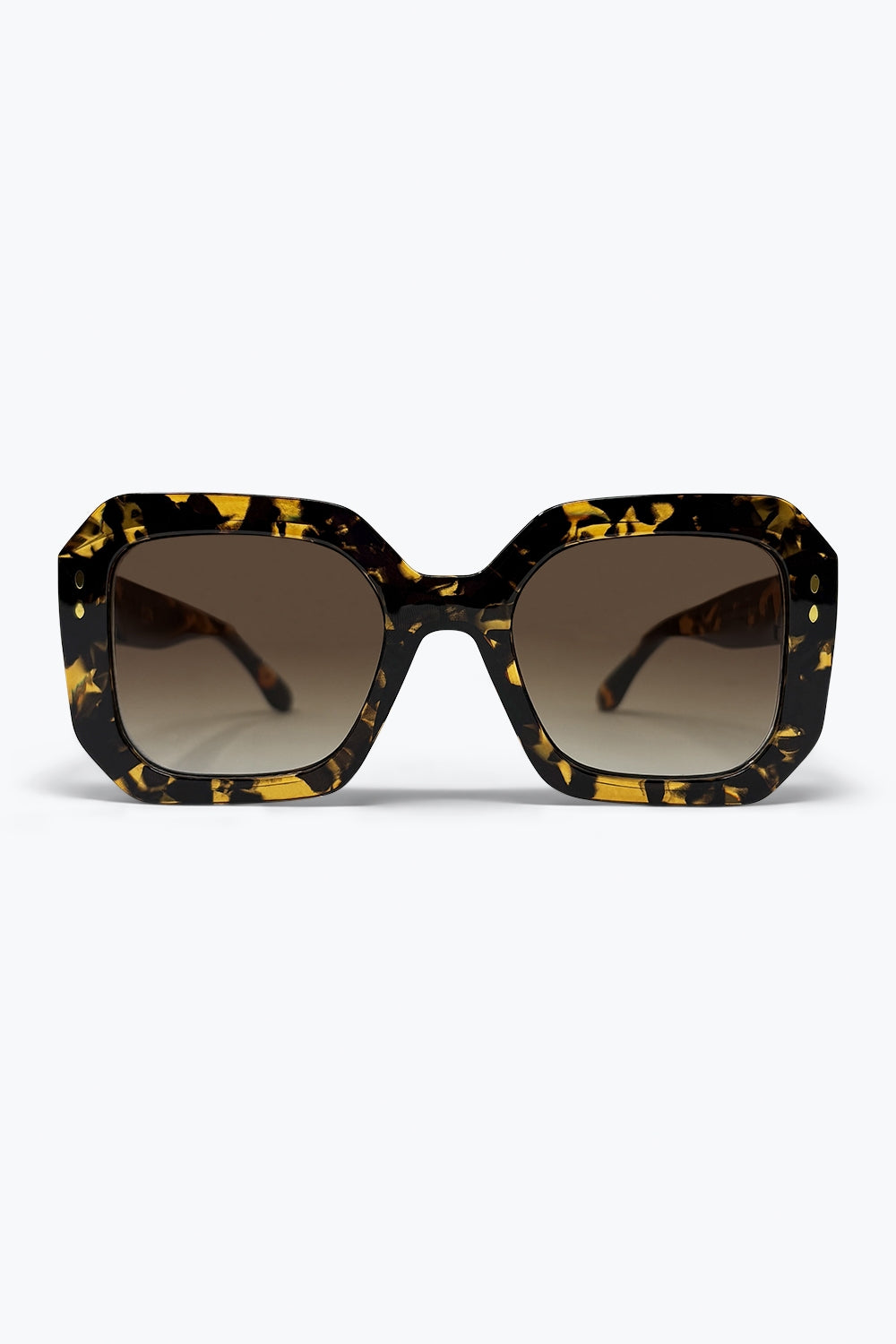 Óculos de Sol com Armação Quadrada Oversized de Acetato Tartaruga Multicolorido