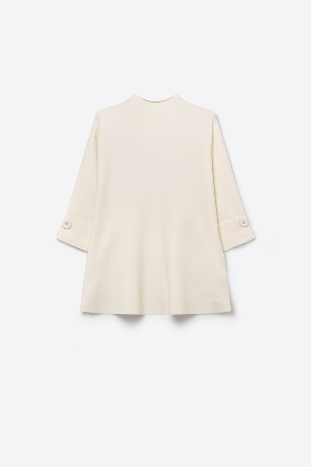 Camisola de malha branca com pormenores de botões