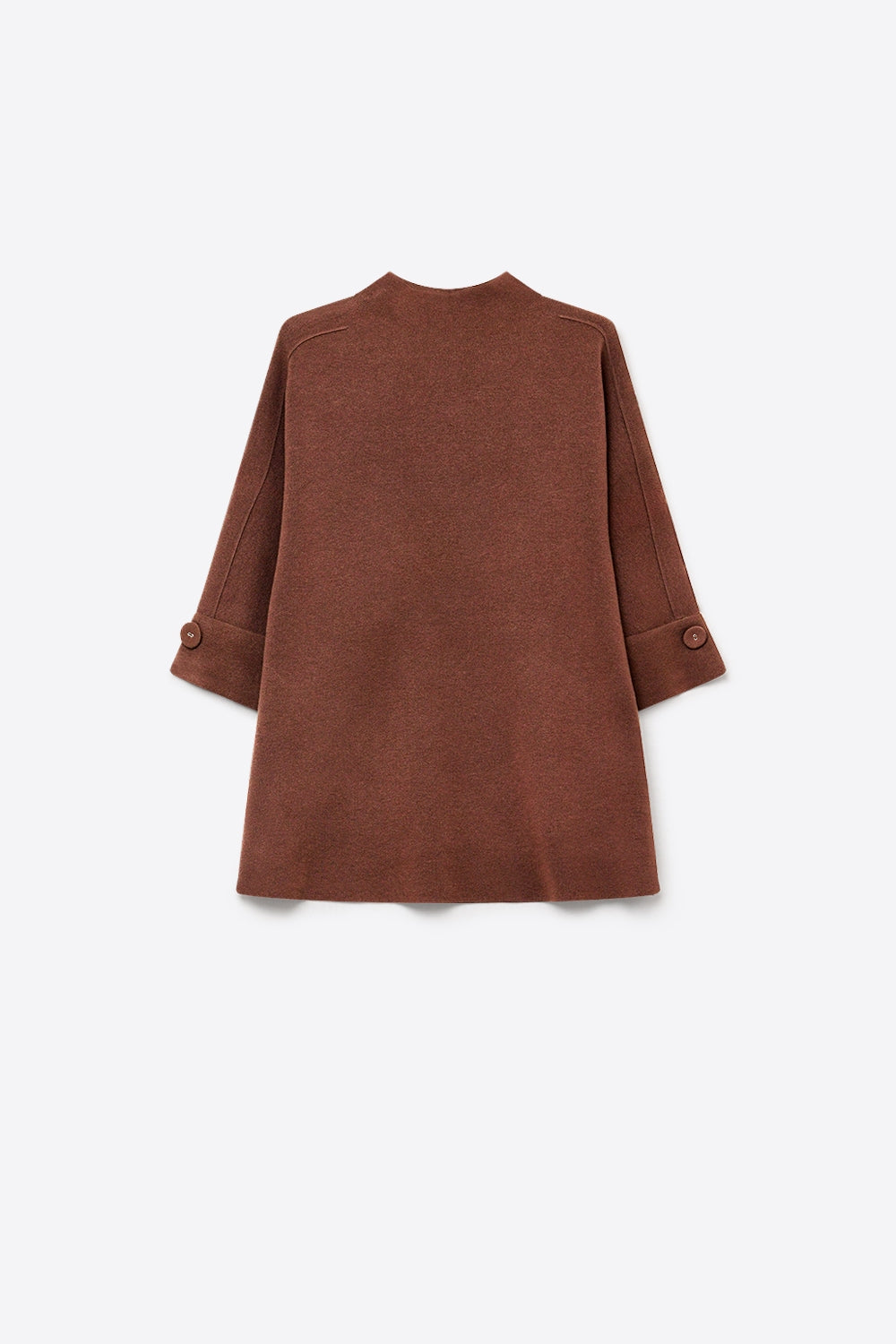 Camisola de malha castanha com pormenores de botões