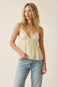 Camisola Decotada V Off-White com Apliques de Lantejoulas