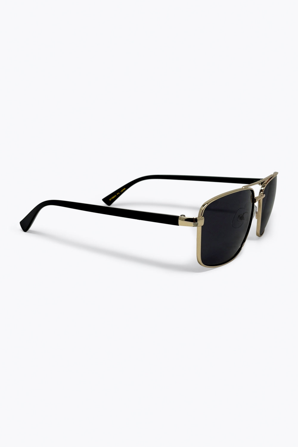 Óculos de Sol Aviador Quadrado Dourado com Armação de Metal