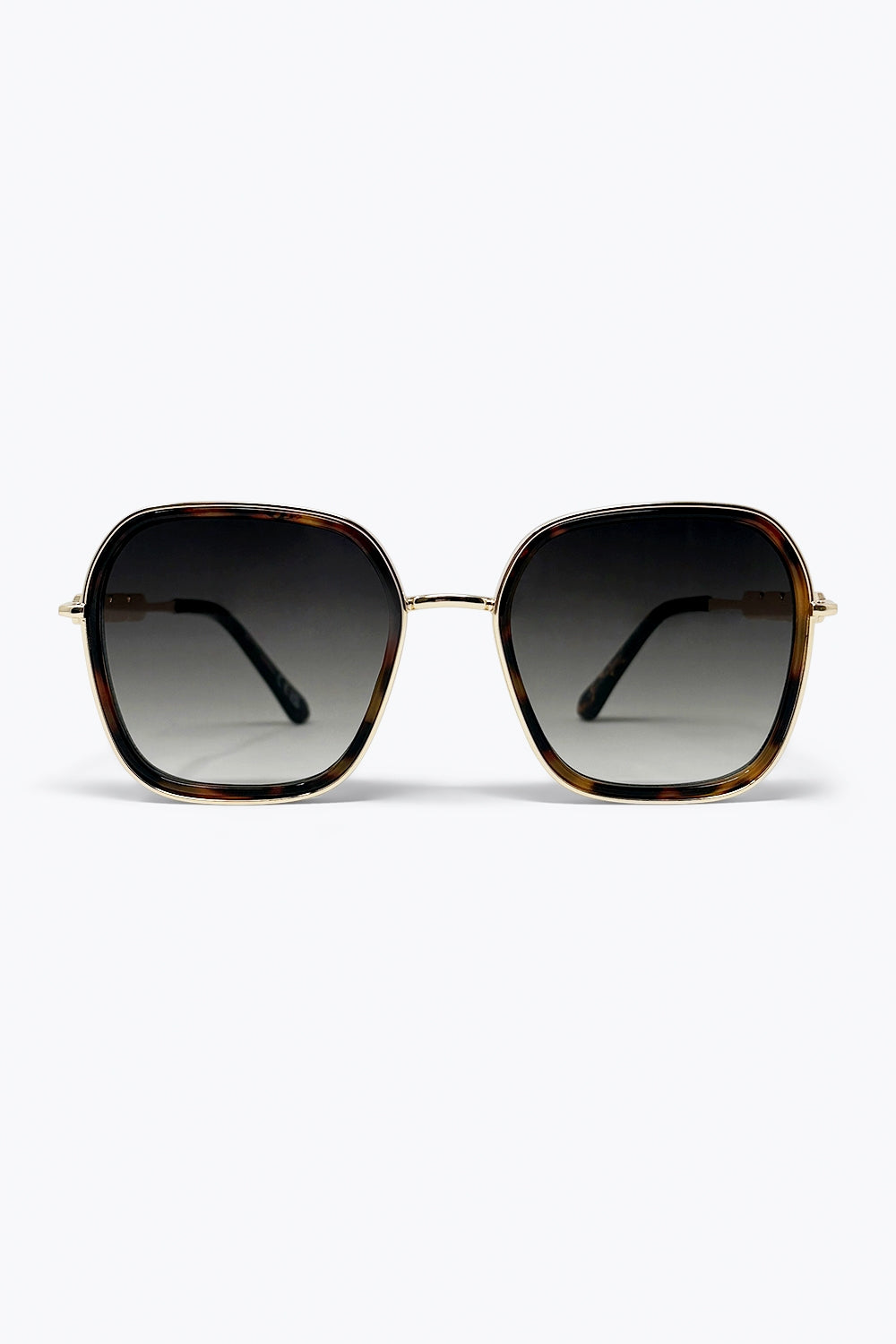 Óculos de Sol com Armação Quadrada Oversize e Lentes em Degradê Marrom Tartaruga