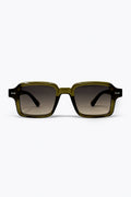 Óculos de Sol Urbanos com Moldura Quadrada em Degradê de Oliva