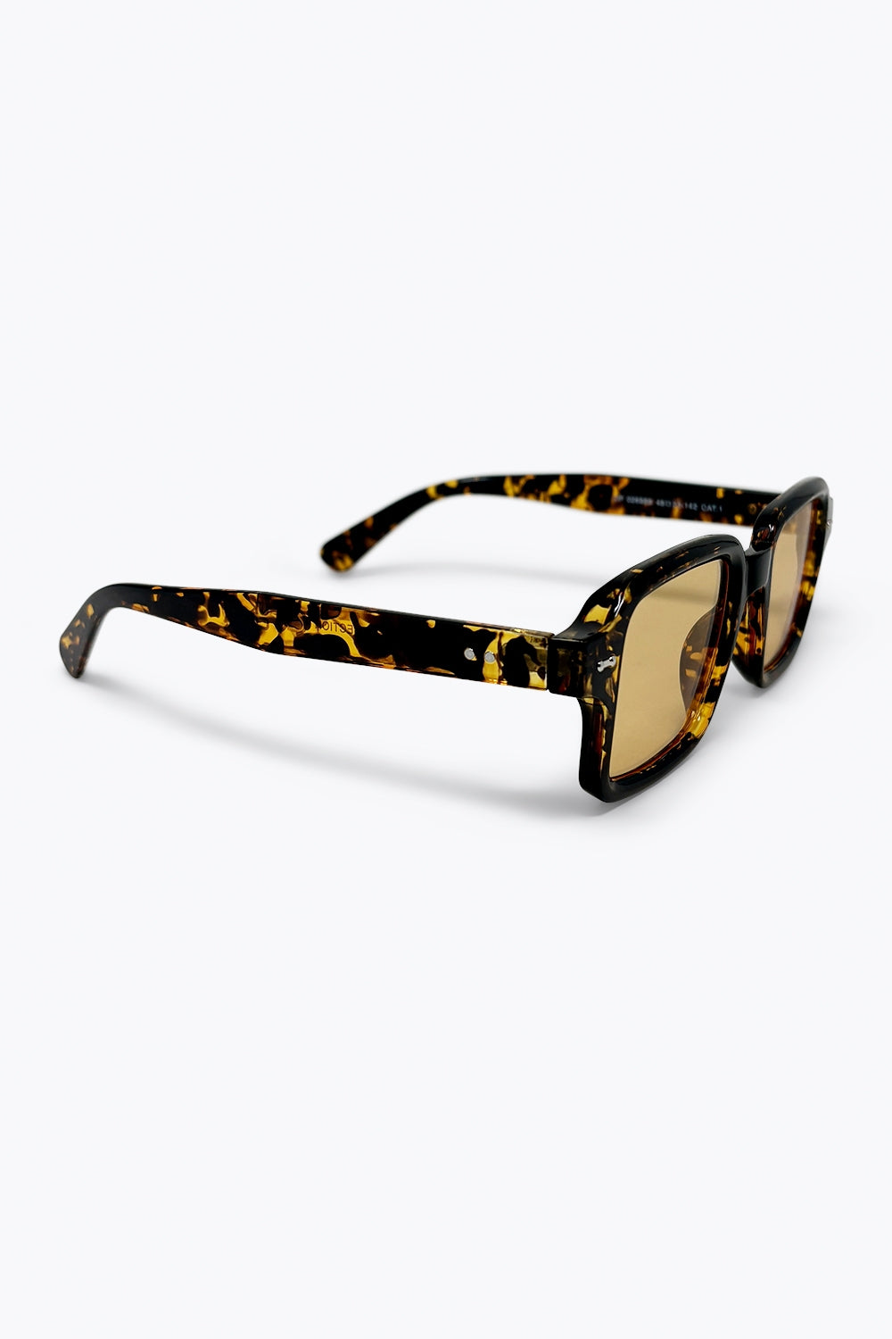 Óculos de Sol com Armação Quadrada Tartaruga Multicolor e Lentes Amarelas