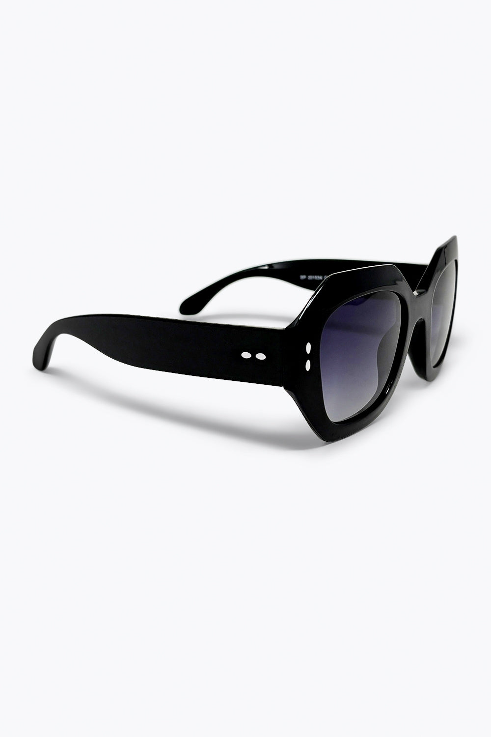 Óculos de Sol com Lentes em Degradê e Armação Geométrica Oversized Preta