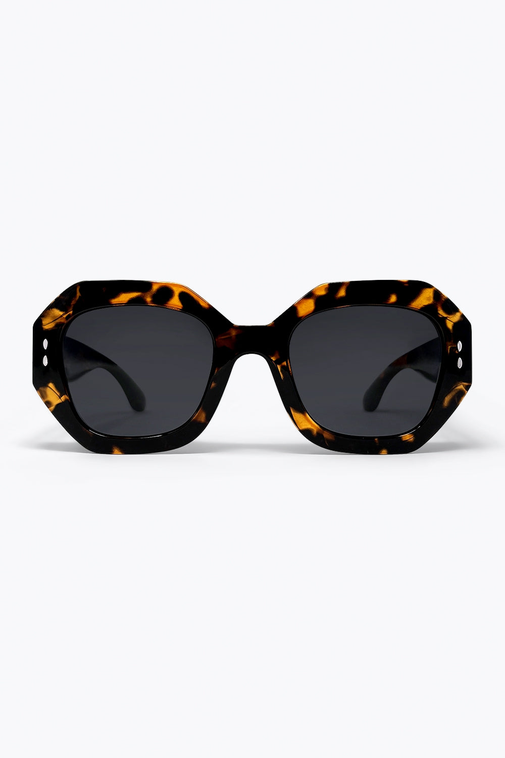 Óculos de Sol Oversize com Armação Octogonal Tartaruga Multicolorida