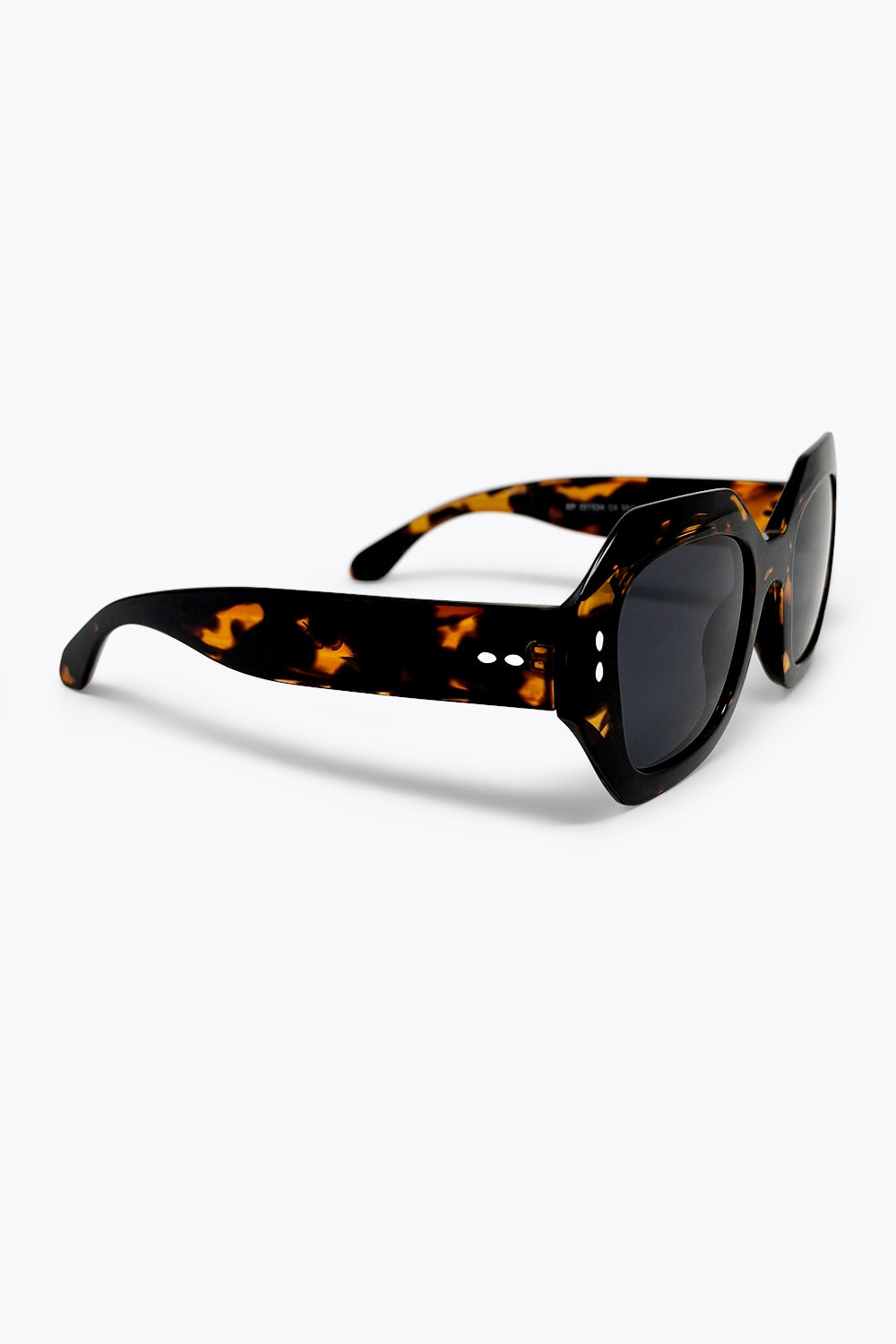 Óculos de Sol Oversize com Armação Octogonal Tartaruga Multicolorida
