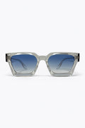 Óculos de Sol com Armação Quadrada Transparente e Lentes em Gradiente Multicolorido