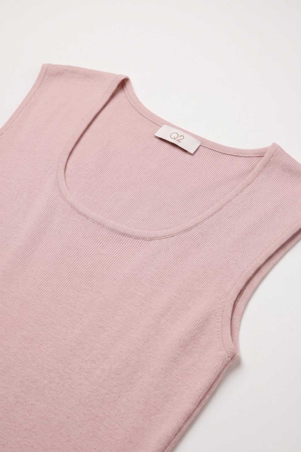Camisola de Malha Fina com Decote Quadrado Rosa e Mangas Curtas