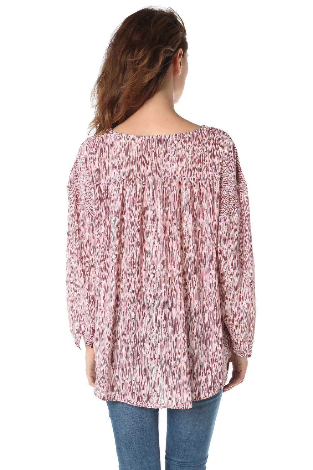 Blusa estampada cordões
