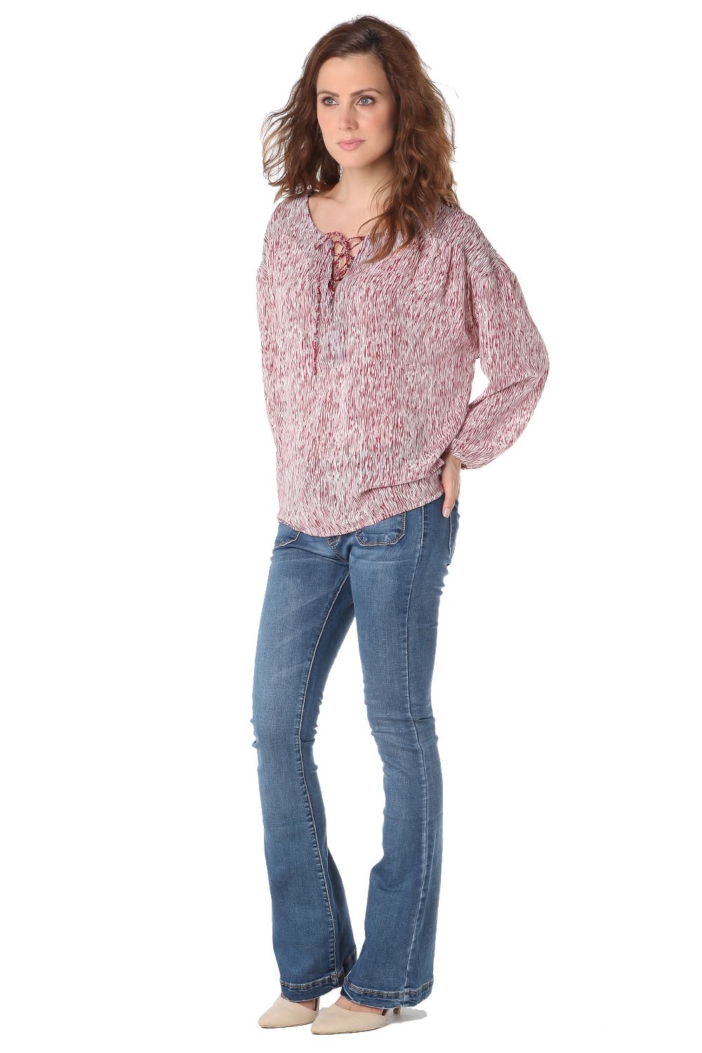 Blusa estampada cordões