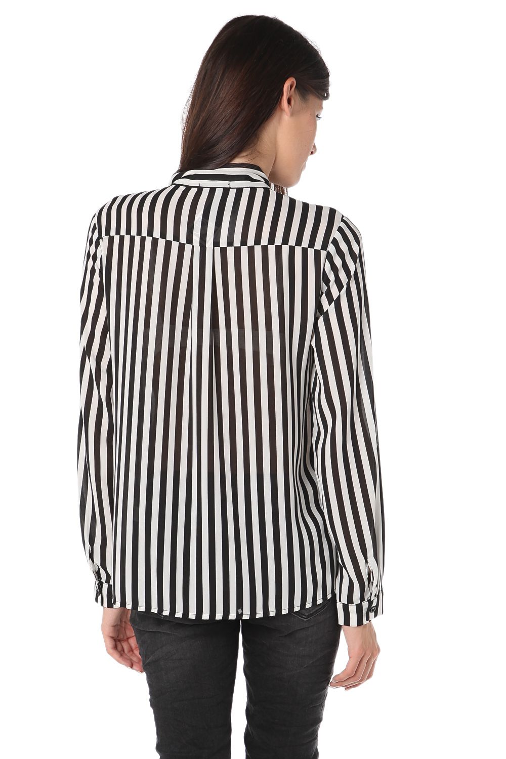 Camisa às riscas com laço