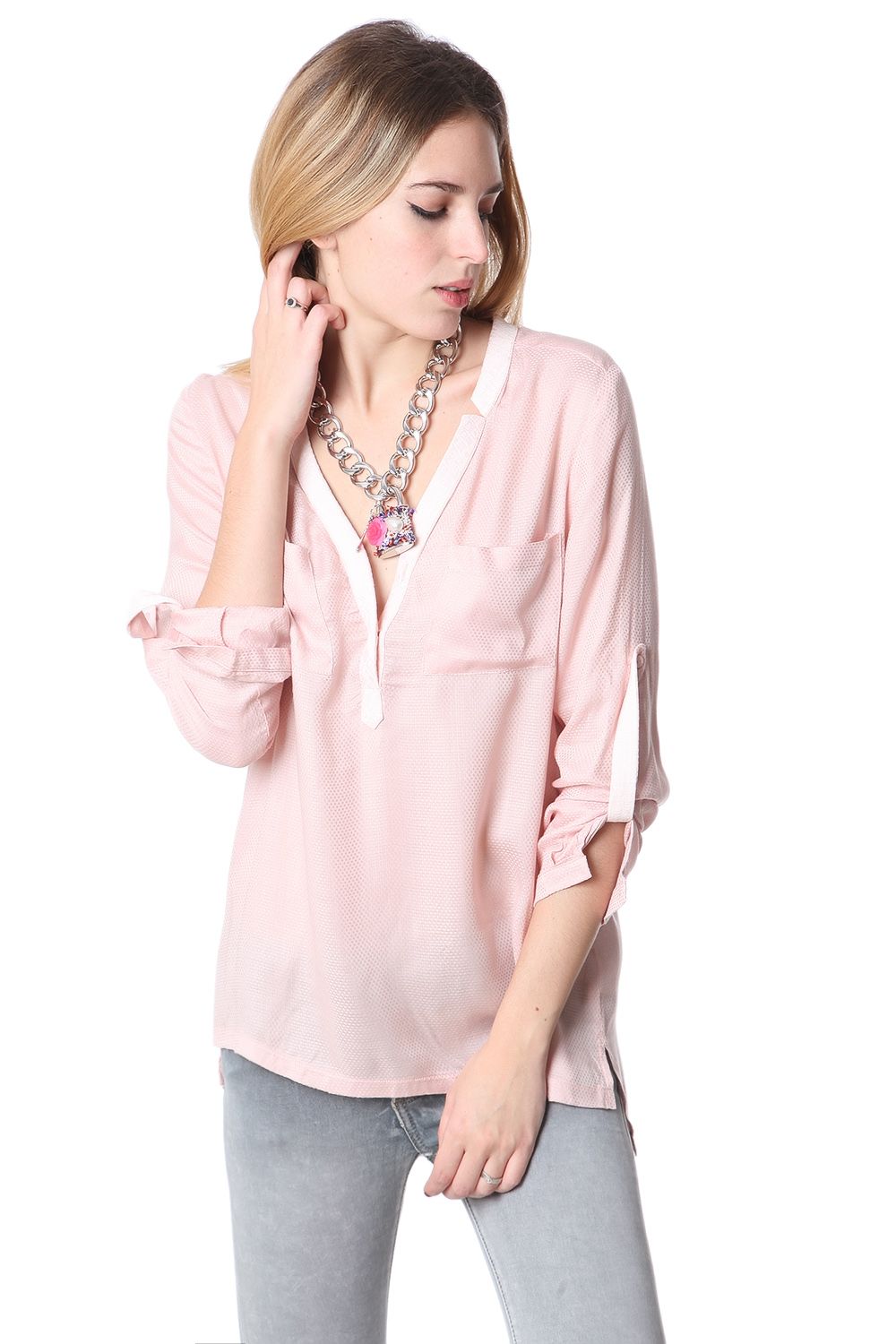 Blusa fluida rosa
