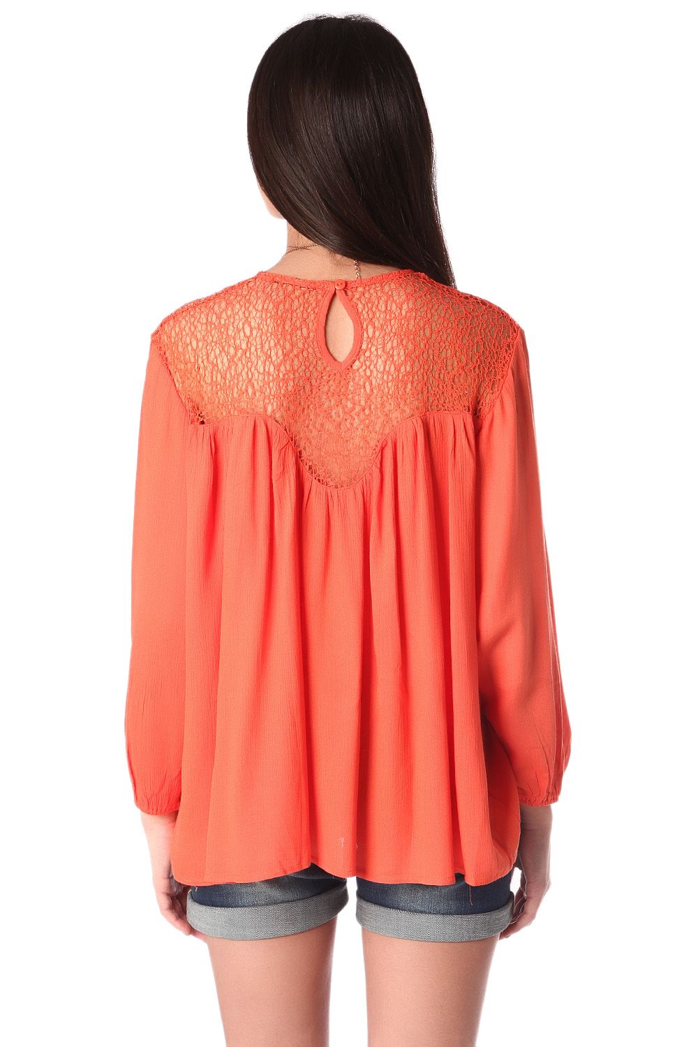 Ampla blusa com laranja detalhe da grade