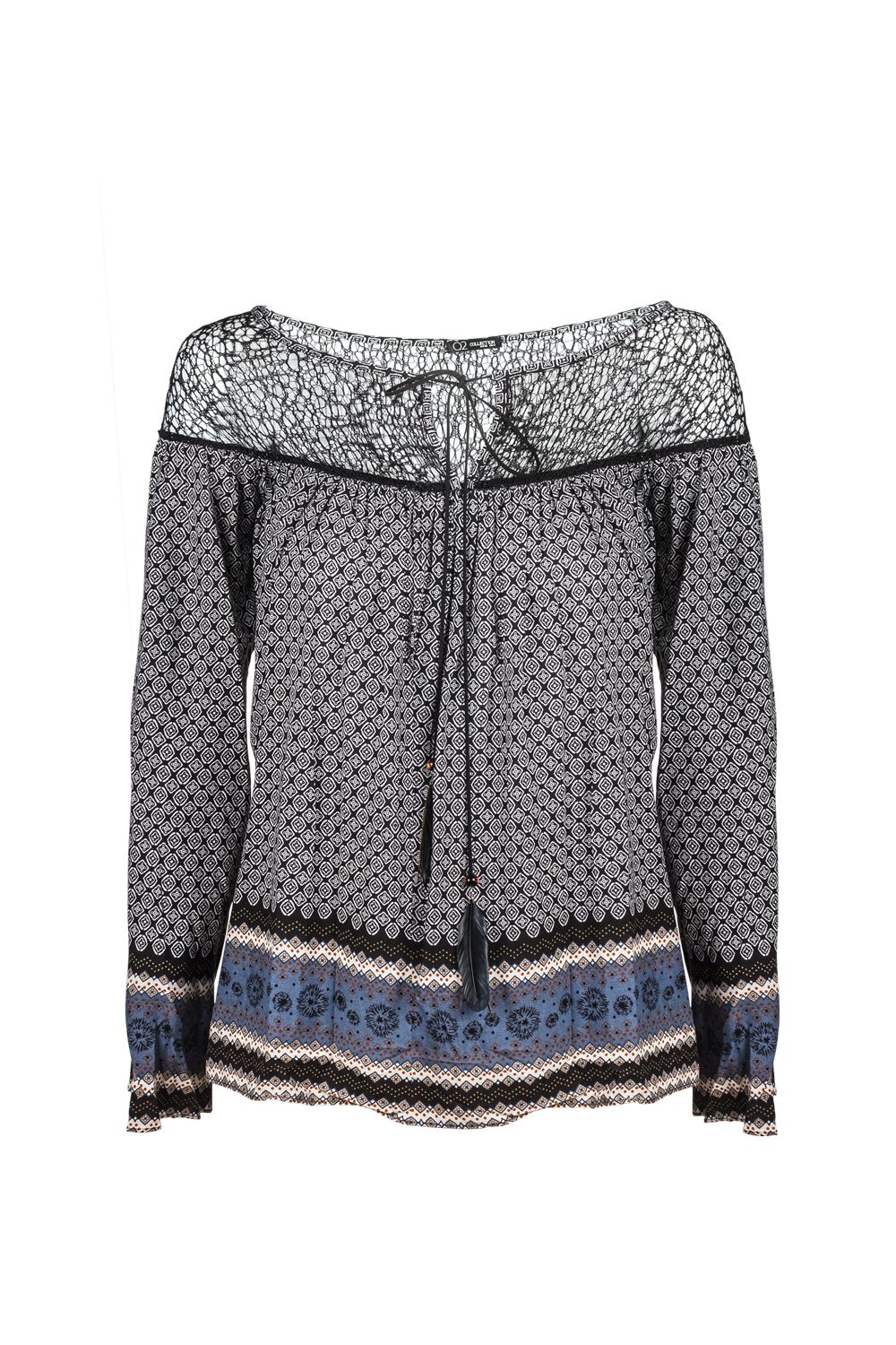 Blusa Paisley e cinza detalhe da grade