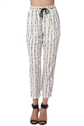 Calça creme com Aztec contraste de impressão