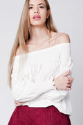 Top branco en poplin