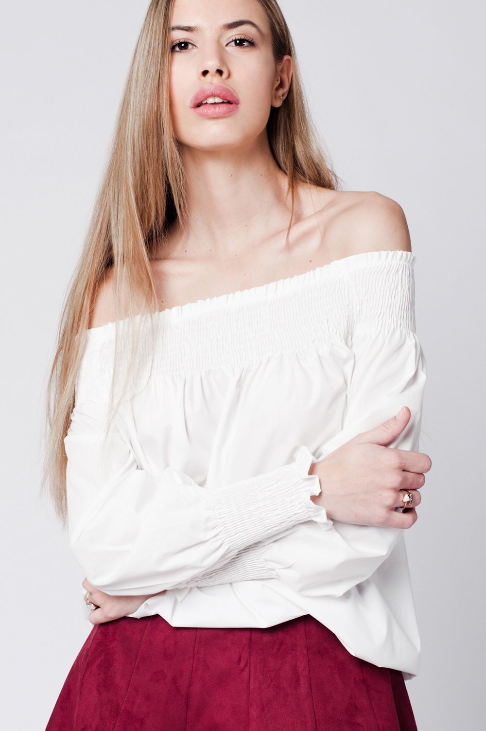 Top branco en poplin