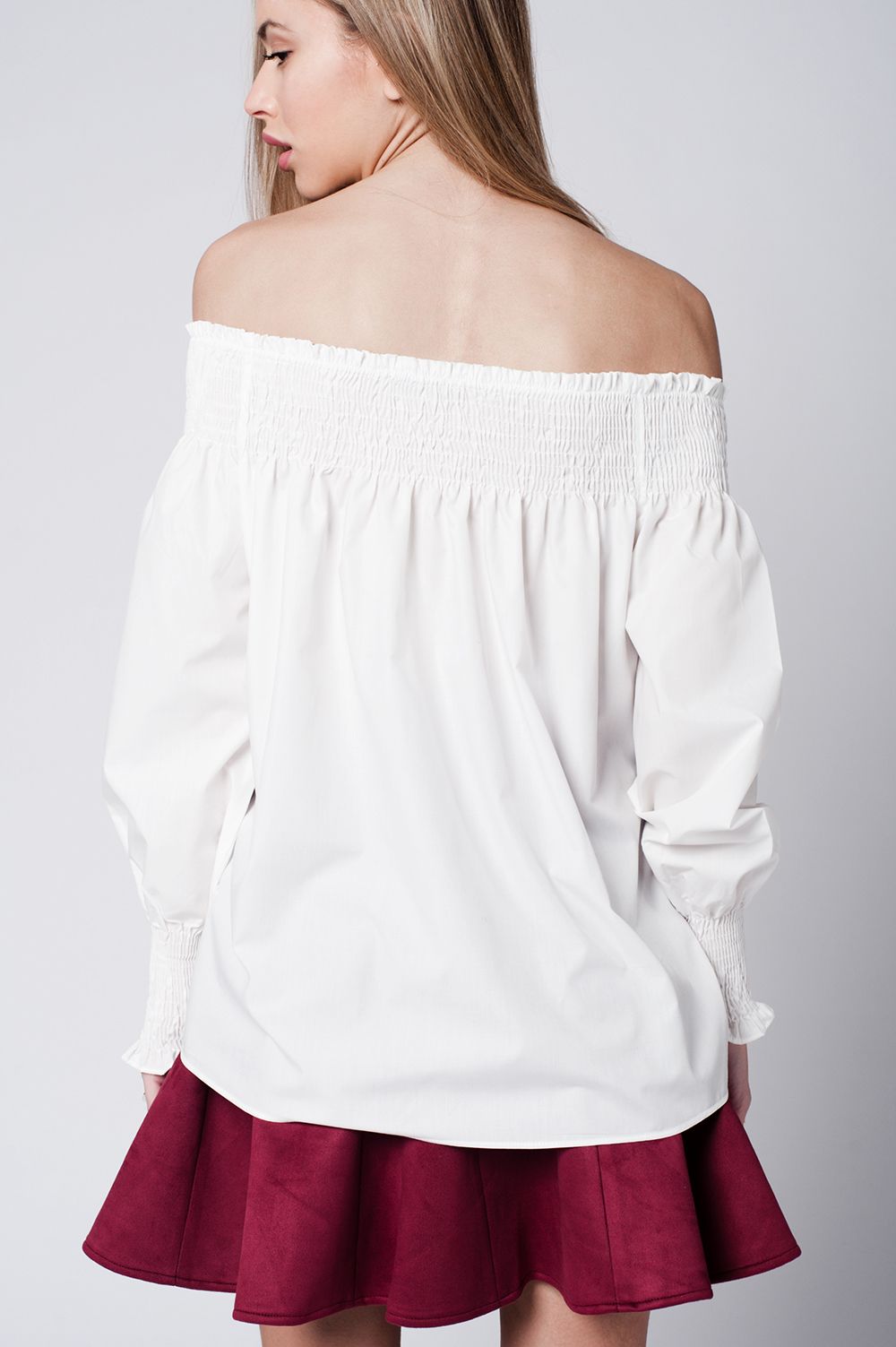 Top branco en poplin
