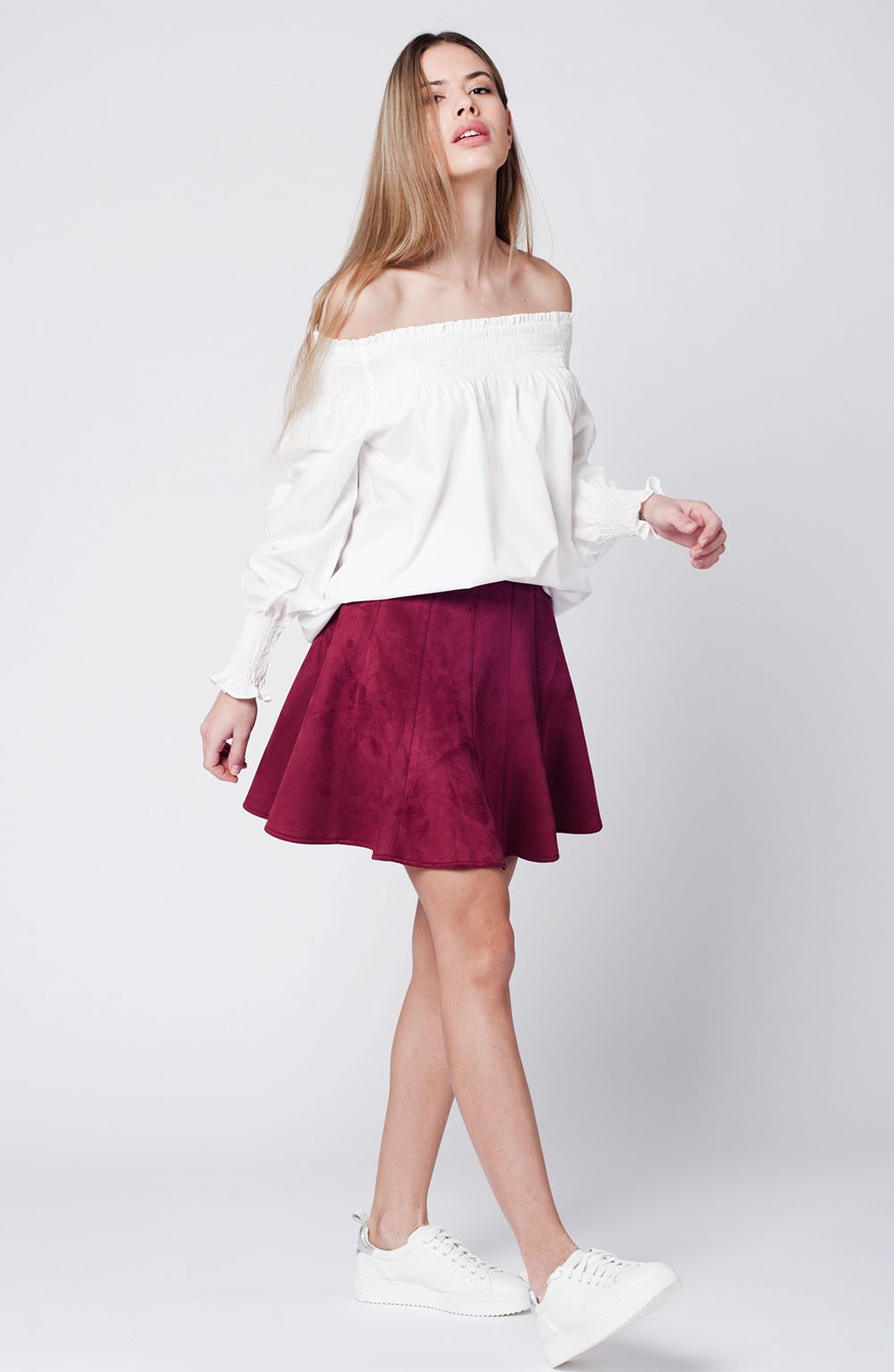 Top branco en poplin