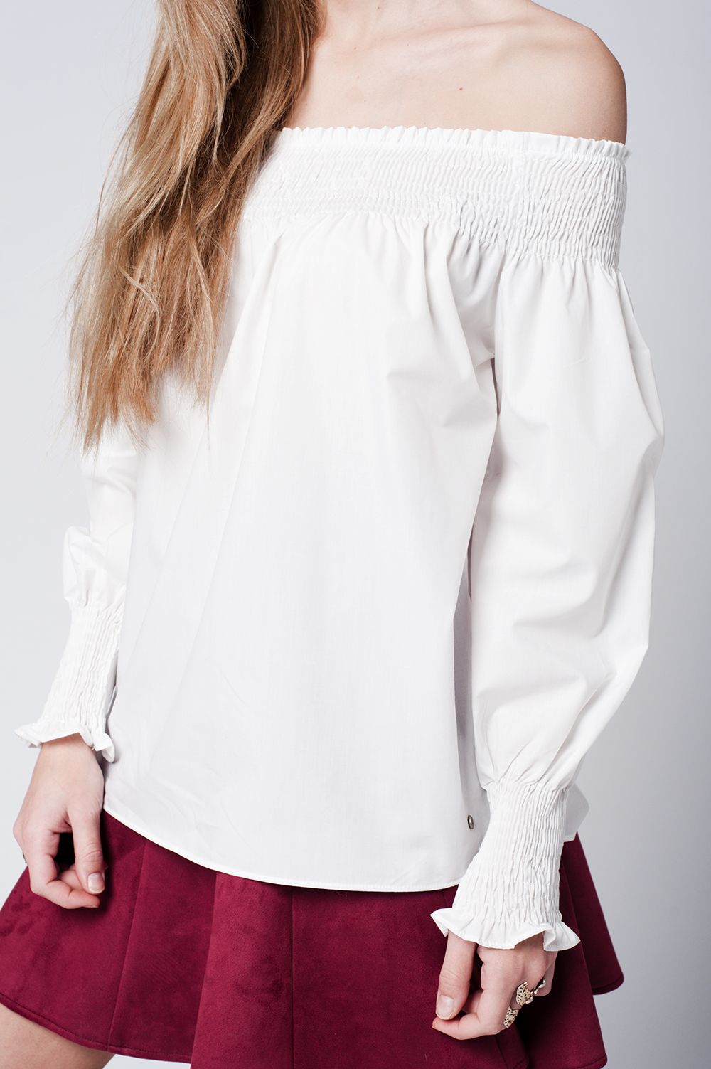 Top branco en poplin