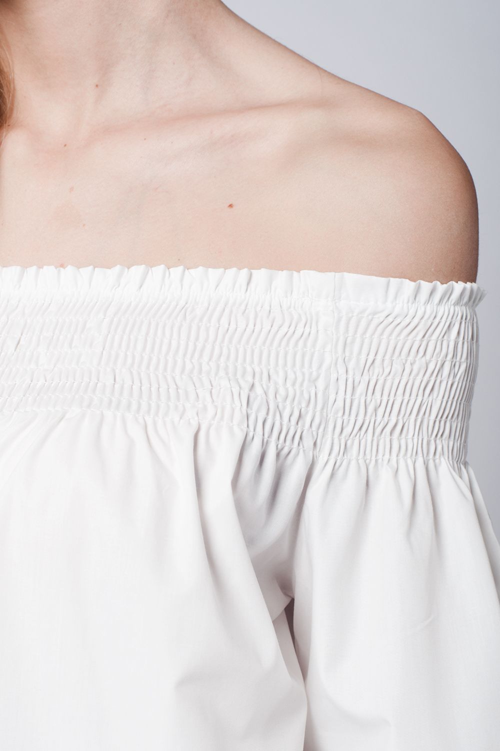 Top branco en poplin