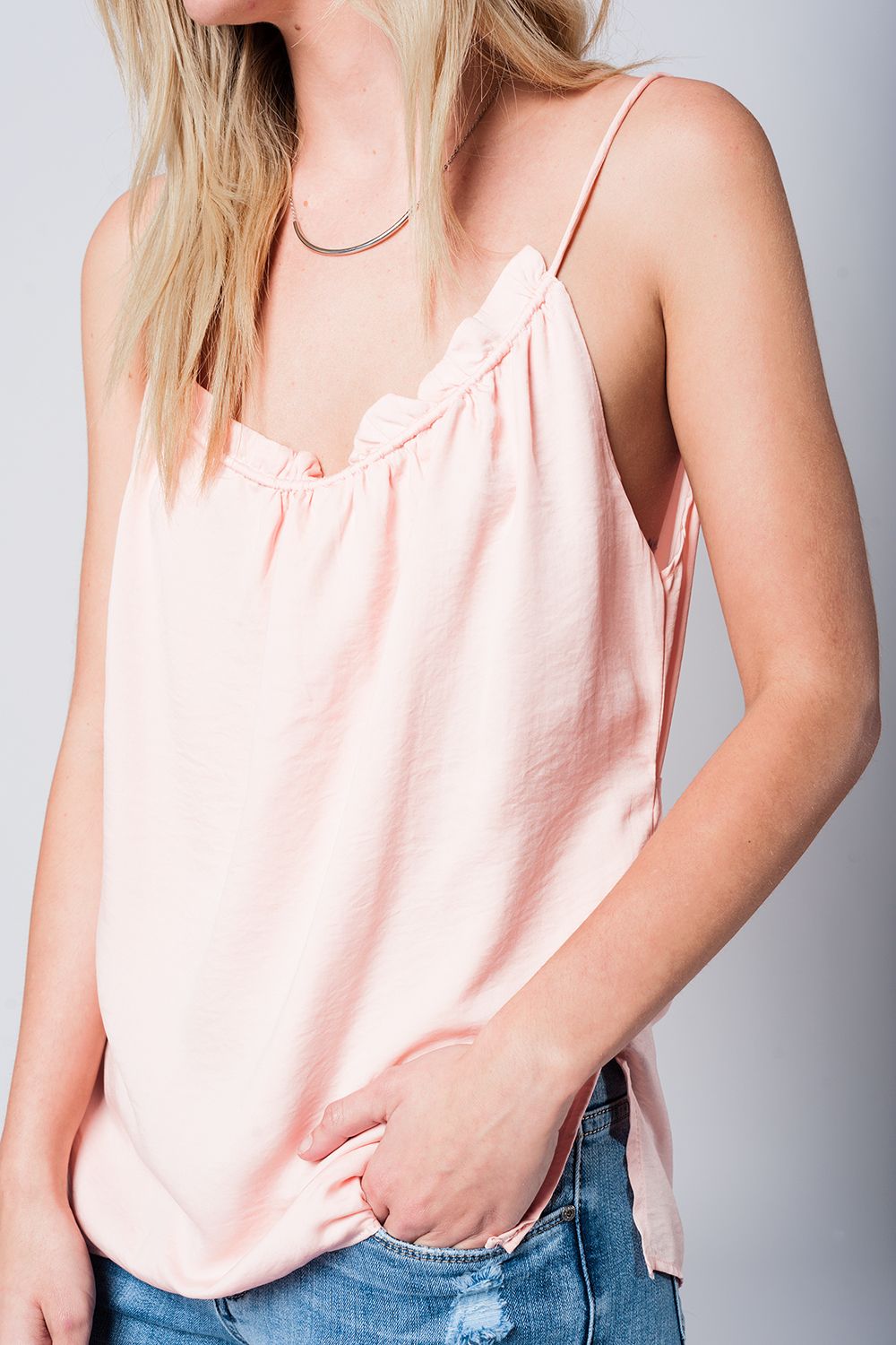 Top rosa com detalhe traseira aberta