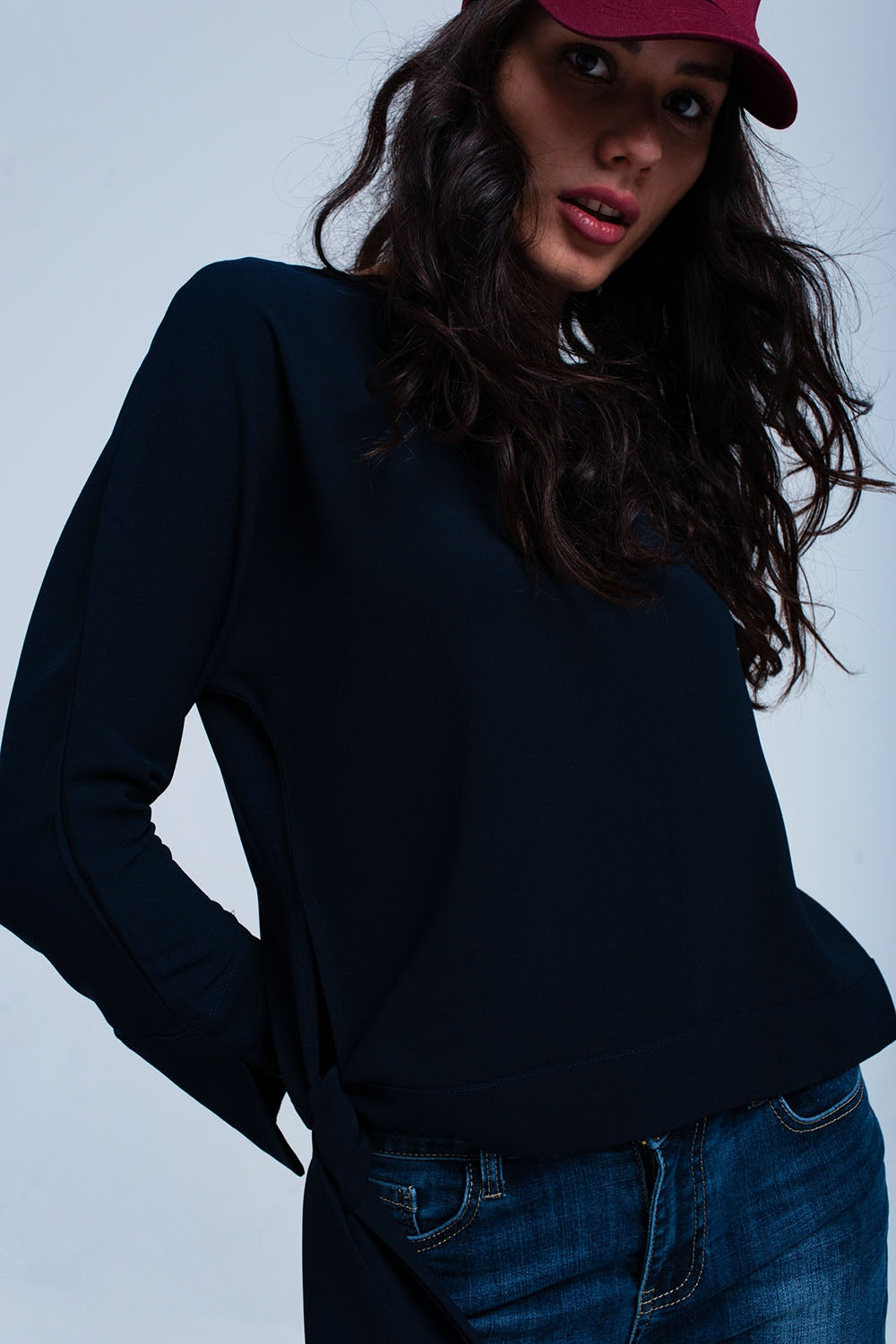 Camisa azul de nó