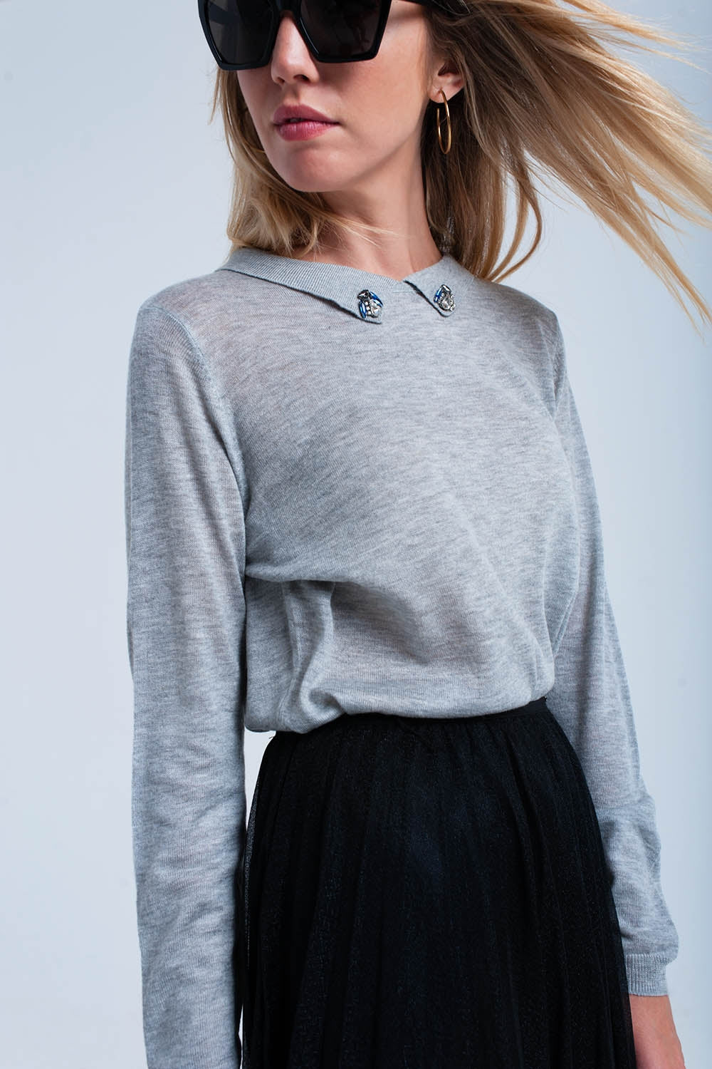 Camisola leve cinza