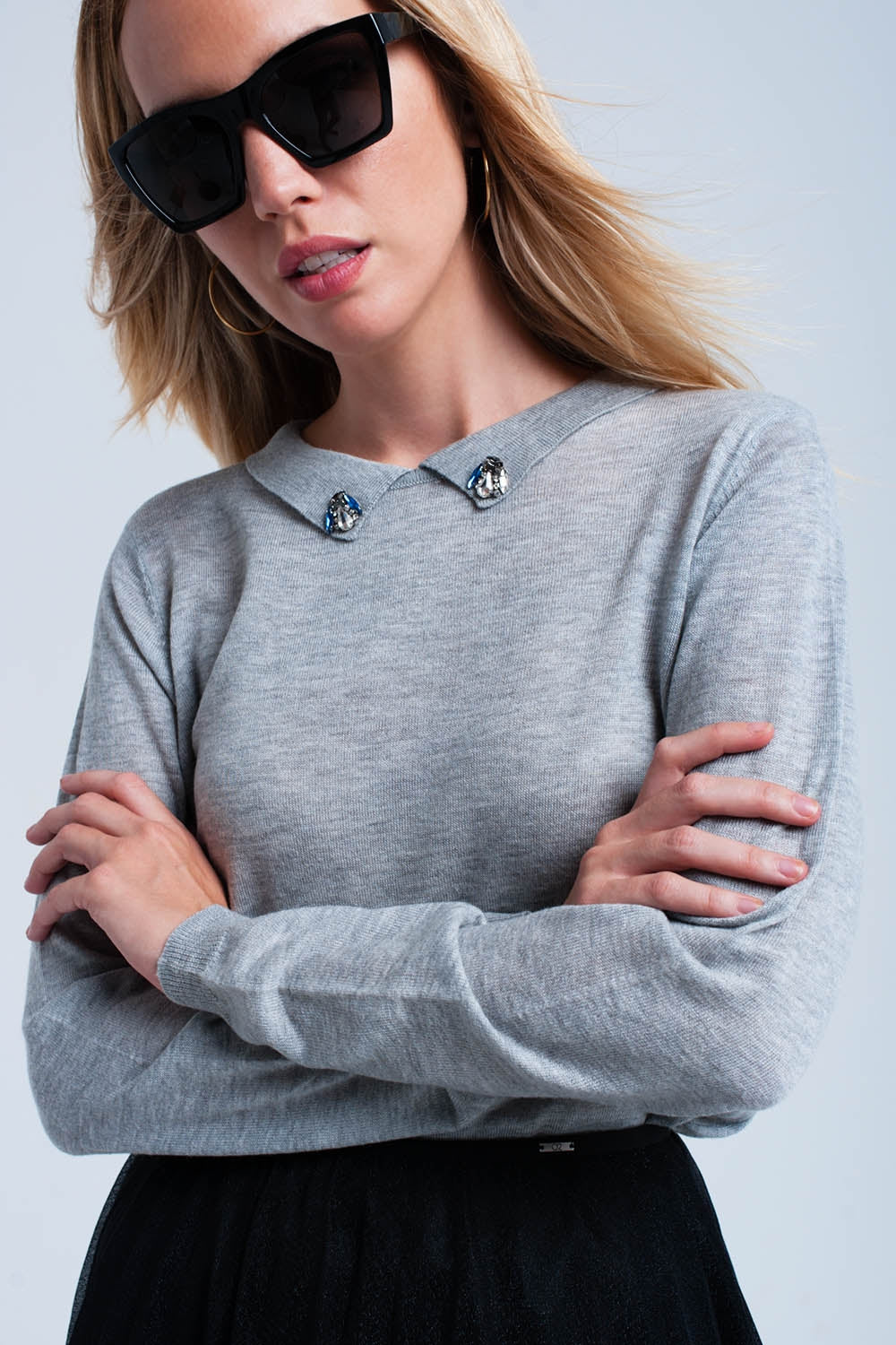 Camisola leve cinza